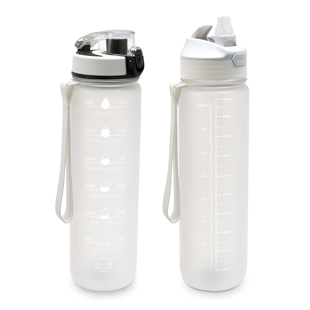 Tasty Plastic Motivational Water Bottle with Leak-Proof Lid