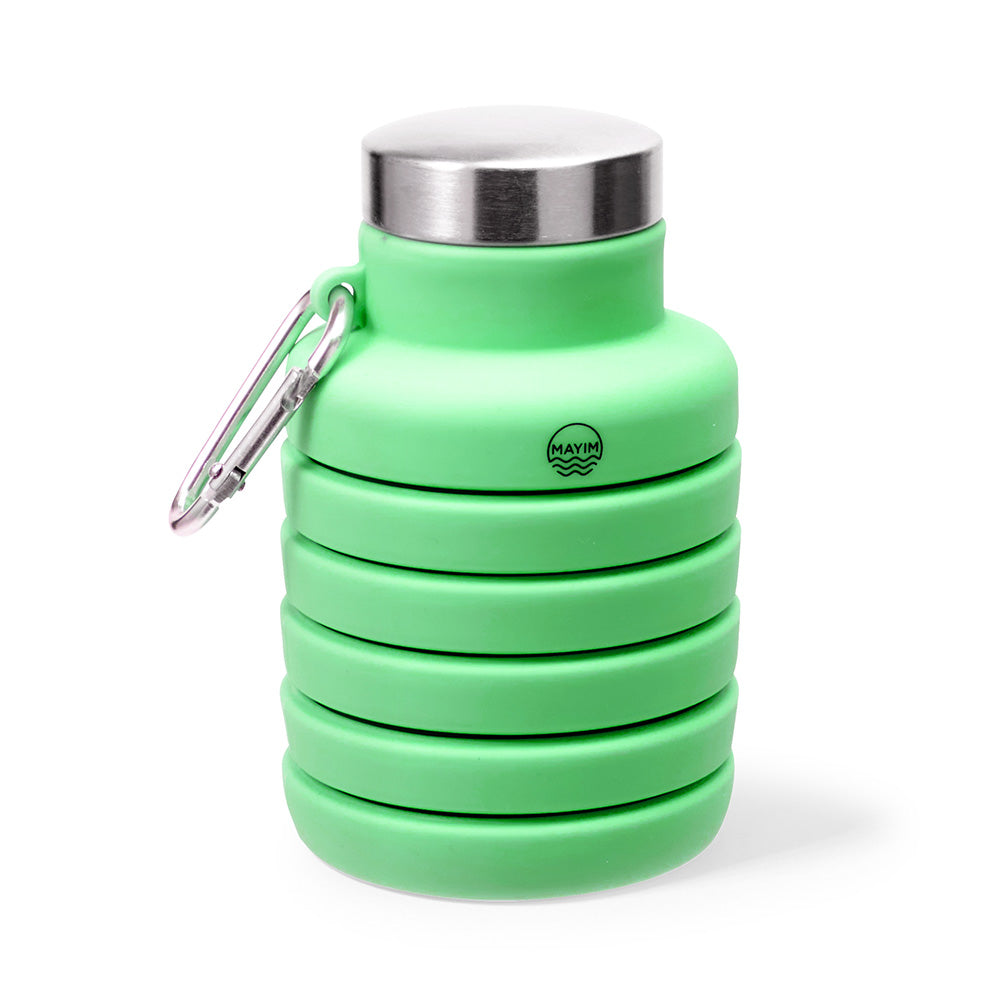 Mayim Collapsible Water Bottle - Food Grade Silicone - 200-500ml - Green
