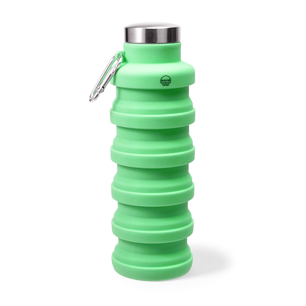 Mayim Collapsible Water Bottle - Food Grade Silicone - 200-500ml - Green