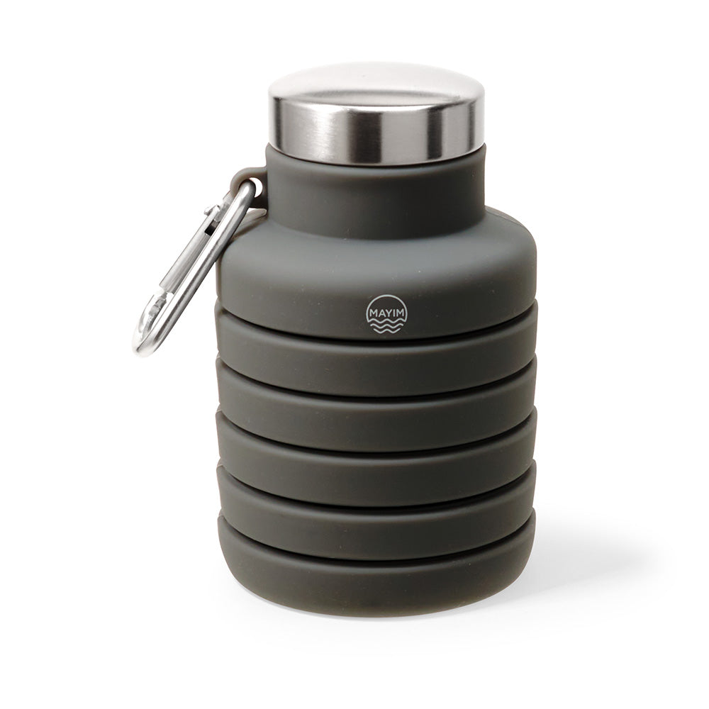 Collapsible Grey Water Bottle by Mayim