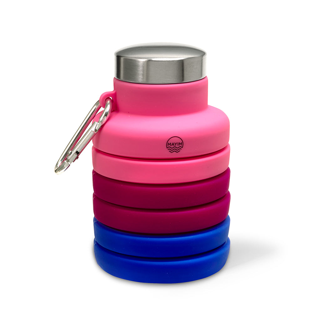 Collapsible Burgundy Water Bottle by Mayim