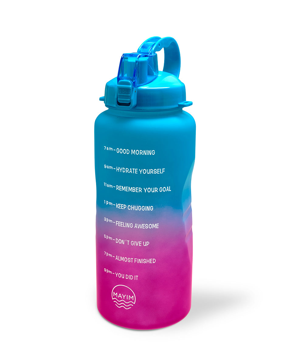  Mayim Half Gallon/ 64oz Motivational Water Bottle With Time  Marker & Removable Straw, Gym & Sports Large Water Jug