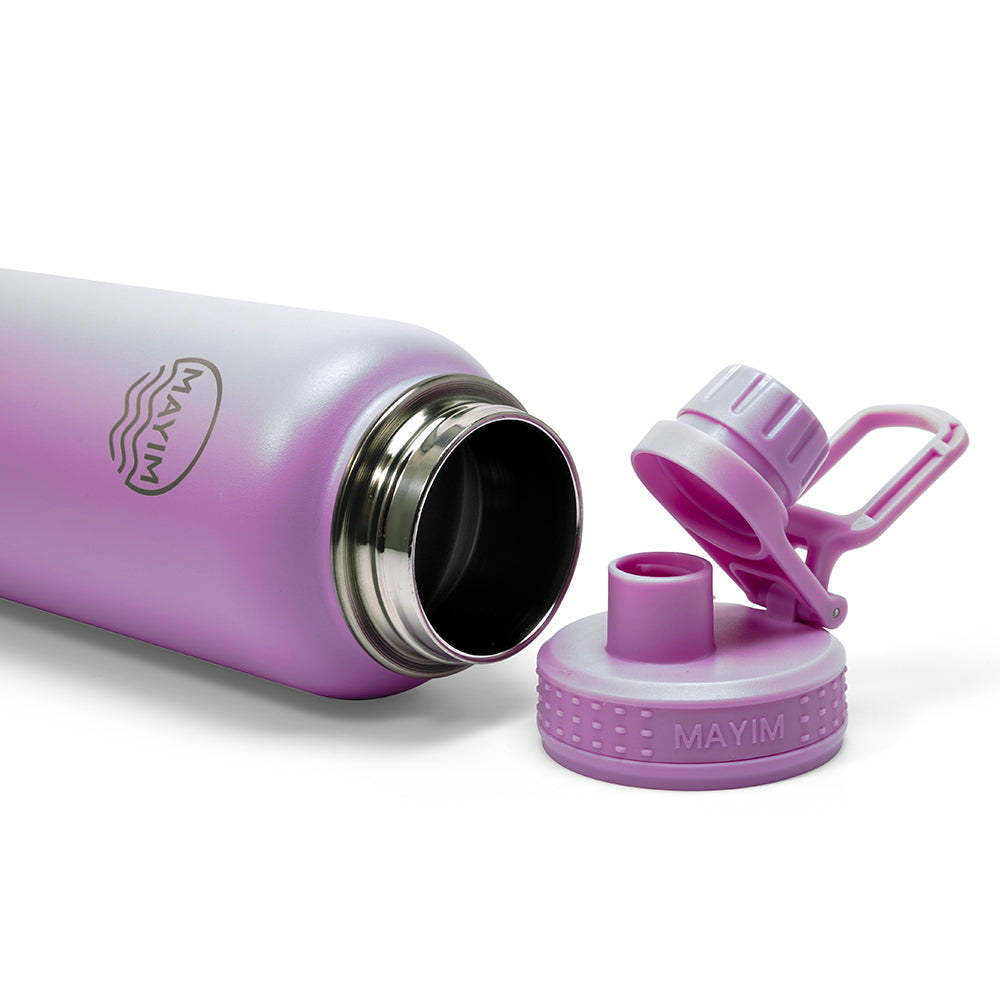  Mayim “The Bullet” On-the-Go Sports Water Bottle,  Vacuum-Insulated Double Walled Reusable Stainless-Steel Thermos, Leakproof,  Matte Coated, 17 Ounces, Lilac Purple : Sports & Outdoors