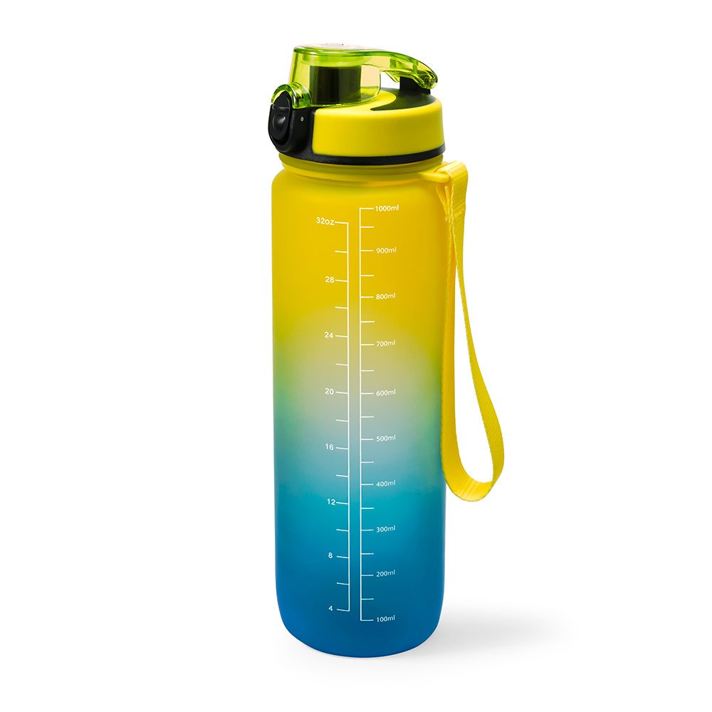 Skinny Motivational Water Bottle with Chug Lid- Dusty Blue & Blush