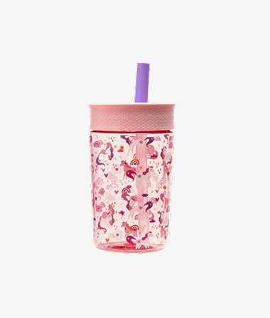 Silicone Straw Printed Bottle