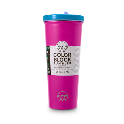 Color Block Flip Straw Tumbler