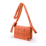 NYLON QUILTED PUFFER  CROSSBODY BAG  - PEACH