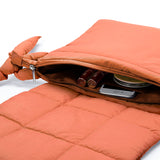 NYLON QUILTED PUFFER  CROSSBODY BAG  - PEACH