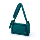 NYLON ZIP TOP CROSSBODY BAG - PEACOCK BLUE