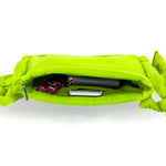 NYLON ZIP TOP CROSSBODY BAG - NEON GREEN