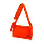 NYLON ZIP TOP CROSSBODY BAG - NEON ORANGE