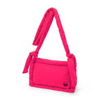 NYLON ZIP TOP CROSSBODY BAG - HOT PINK