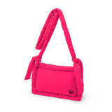 NYLON ZIP TOP CROSSBODY BAG - HOT PINK