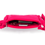 NYLON ZIP TOP CROSSBODY BAG - HOT PINK