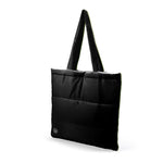 QUILTED PUFFER TOTE - BLACK