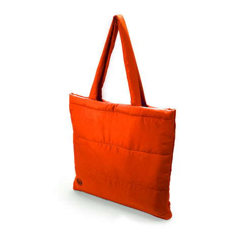 QUILTED PUFFER TOTE - PEACH FUZZ