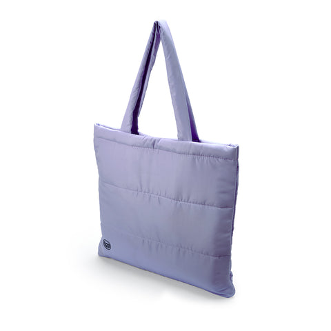 QUILTED PUFFER TOTE - LILAC