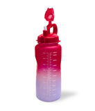 Ombre Motivational Water Bottle- Red to Periwinkle