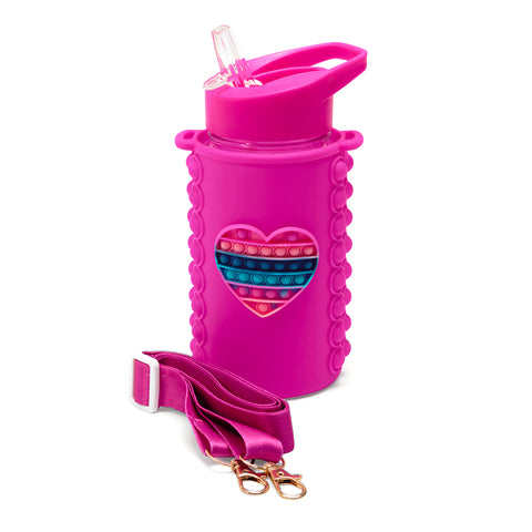 Kids Pop It Water Bottle - Pink
