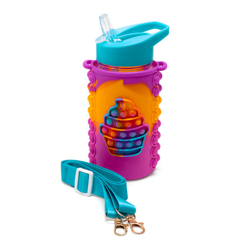 Kids Pop It Water Bottle - Multi
