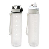 Skinny Motivational Water Bottle with Flip Straw Lid- Clear