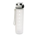 Skinny Motivational Water Bottle with Flip Straw Lid- Clear