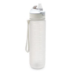 Skinny Motivational Water Bottle with Flip Straw Lid- Clear