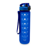 Skinny Motivational Water Bottle with Flip Straw Lid- Royal Blue