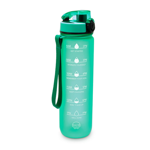 Metalike Water Bottle With Flip Straw