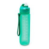 Skinny Motivational Water Bottle with Flip Straw Lid- Mint