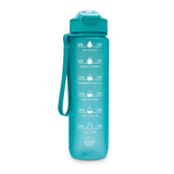 Skinny Motivational Water Bottle with Flip Straw Lid- Baby Blue