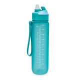 Skinny Motivational Water Bottle with Flip Straw Lid- Baby Blue