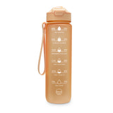 Skinny Motivational Water Bottle with Flip Straw Lid- Ivory Blue