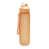 Skinny Motivational Water Bottle with Flip Straw Lid- Ivory Blue