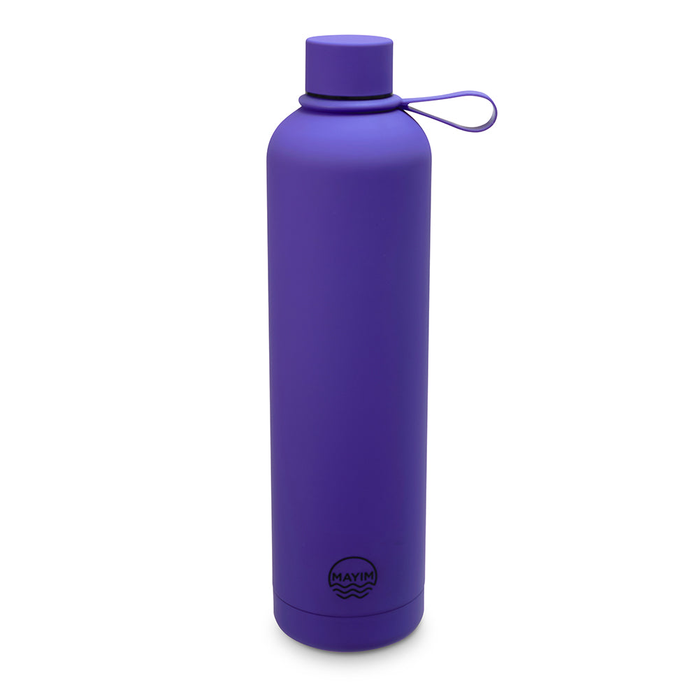 1pc Medium Purple & Red Diamond Pattern Silicone Water Bottle