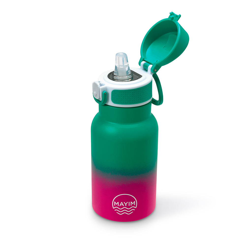 Kids Silicone Spout Water Bottle - Aqua/Pink – Mayim Bottle