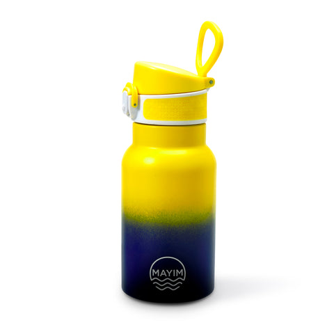 Kids Silicone Spout Water Bottle Suitable for Kids - Yellow/Cobalt