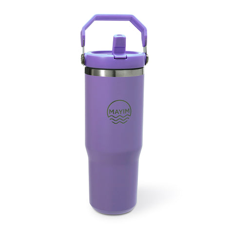  Mayim Classic Vacuum-Insulated Stainless-Steel Water Bottle  with Flip Straw Lid, 32 Ounces, Purple: Home & Kitchen