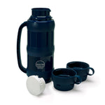 Stainless Steel Thermos with 2 Cups - Navy