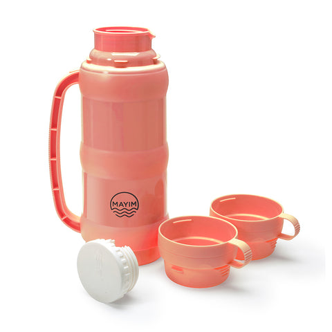 Stainless Steel Thermos with 2 Cups - Cantaloupe