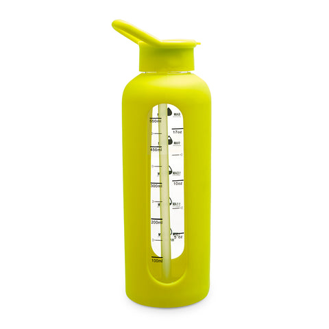 Borosilicate Glass Bottle - Neon Yellow