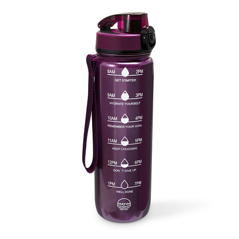  Mayim Classic Vacuum-Insulated Stainless-Steel Water Bottle  with Flip Straw Lid, 32 Ounces, Purple: Home & Kitchen