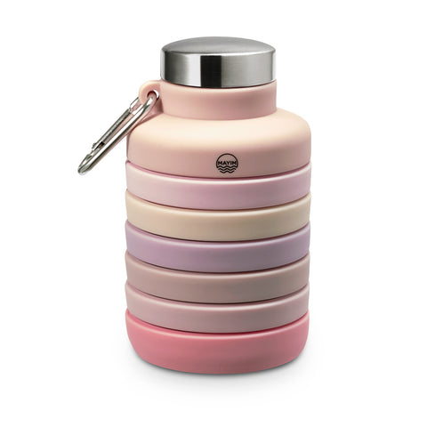 Collapsible Carabiner Bottle - Larger - Blush