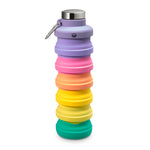 Collapsible Carabiner Bottle - Larger - Mint, Purple & Pastel