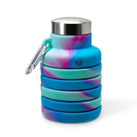 Collapsible Carabiner Bottle - Tie Dye - Multi