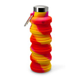 Collapsible Carabiner Bottle - Tie Dye - Orange, Yellow and Pink