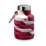 Collapsible Carabiner Bottle - Tie Dye - Burgundy, Pink & Mauve