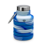 Collapsible Carabiner Bottle - Tie Dye - Blues