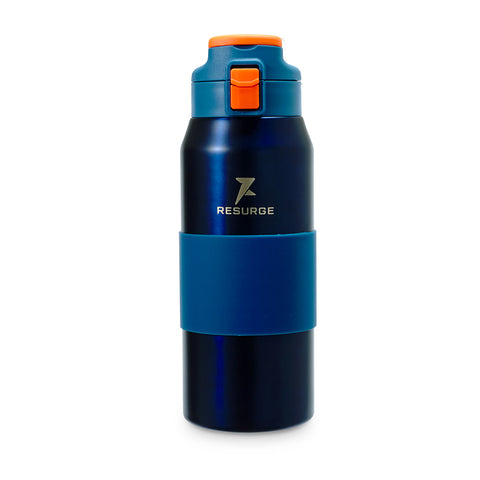 Free-Sip Metallic Sports Bottle - Blue