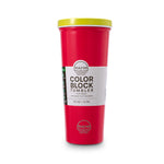 COLOR BLOCK FLIP STRAW TUMBLER - CORAL